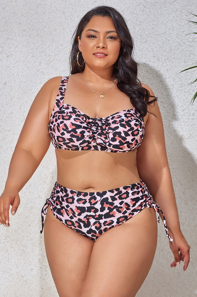 (L-4XL) Floral Adjustable Side Bikini Set | Dress In Beauty
