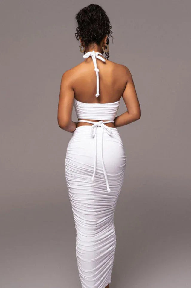Kaitlyn Halter Maxi Dress - TEVQA