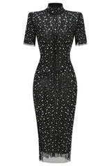 Sequined mesh midi dress - View 6 | TEVQA