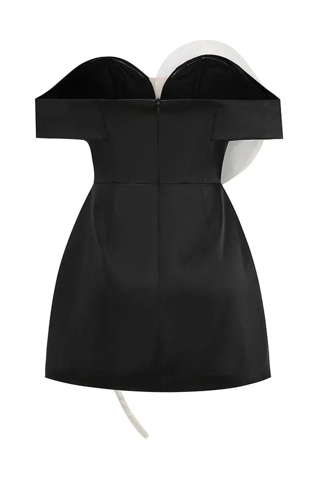 Tina 3D Flower Embellished Mini Dress - TEVQA