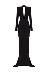 Embellished V Neck Draped Gown | Dress In Beauty