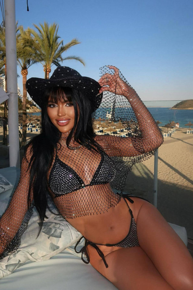 Crystal Diamond See Through Crop Top | Dress In Beauty