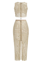 Saia Champagne Crochet Set - TEVQA