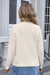 Black graphic bow knit sweater - View 10 | TEVQA