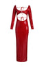 Sequin Embroidered Cut Out Maxi Dress - View 6 | TEVQA