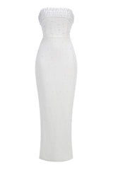 Pearl Embellished Strapless Gown | Dress In Beauty