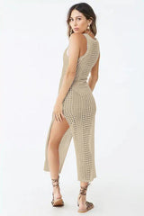 Knitted Maxi Beach Cover Up Dress - View 20 | TEVQA