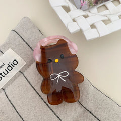 Cartoon cat hair claw clip with headphones - View 7 | TEVQA
