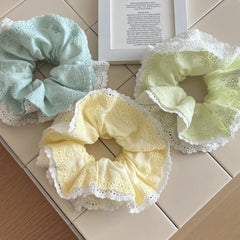 Oversized Lace & Eyelet Scrunchie (6.3 Inch)