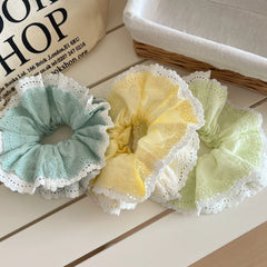 Oversized Lace & Eyelet Scrunchie (6.3 Inch)