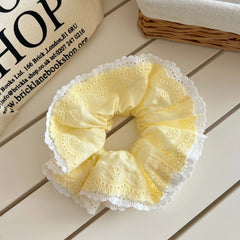 Oversized Lace & Eyelet Scrunchie (6.3 Inch)