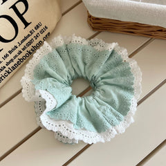 Oversized Lace & Eyelet Scrunchie (6.3 Inch)