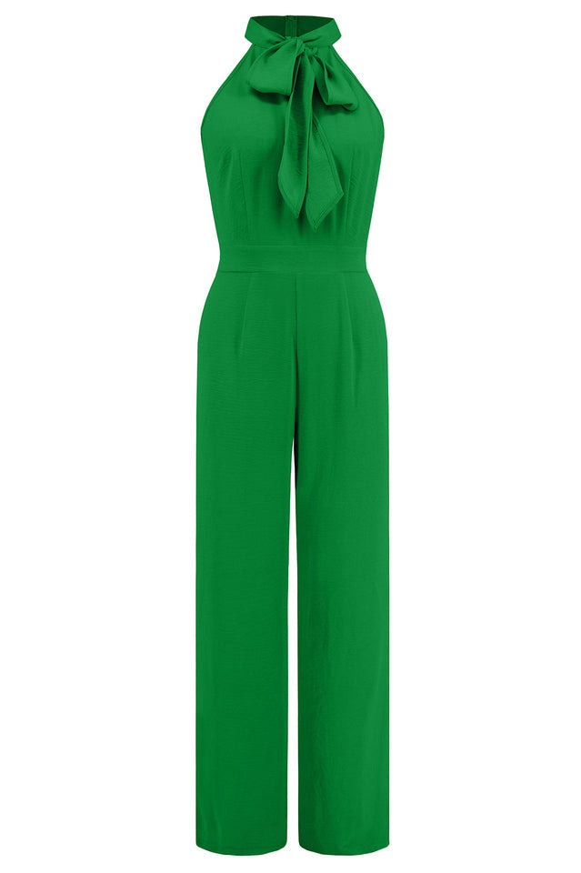 Sleek Bowknot Halter Neck Jumpsuit | Dress In Beauty