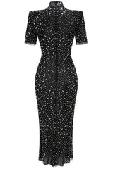 Sequined mesh midi dress - View 7 | TEVQA