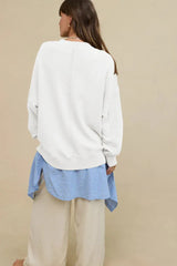 Comfy Chic Raw Seam Oversized Sweatshirt - TEVQA