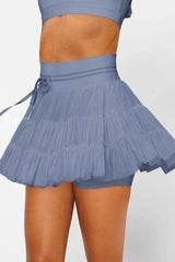High Waist Ruffle Skort - View 6 | TEVQA