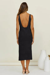Ribbed knit midi dress with scoop neck - View 11 | TEVQA