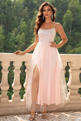 Sequin Tulle Evening Dress - View 9 | TEVQA