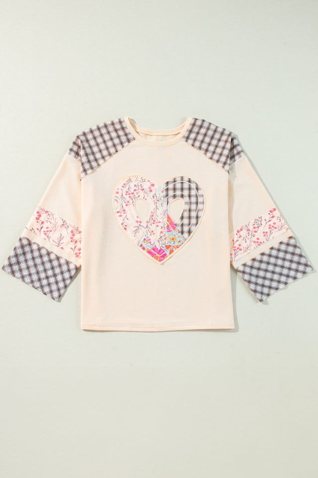 Floral Patchwork Heart Long Sleeve Top | Dress In Beauty