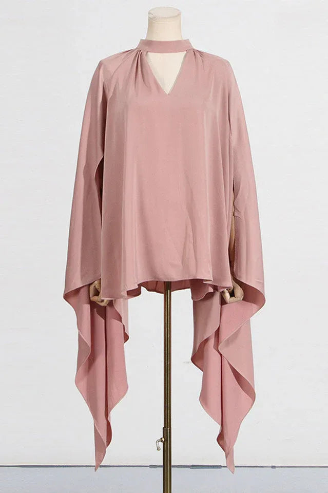 Ambrea Shawl Ruch Cutout Pants Set - TEVQA