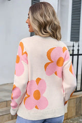 Bloom Oversized Floral Knit Sweater - TEVQA