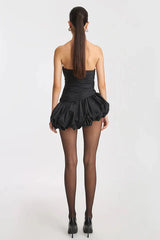 Balloon Draped Mini Dress - TEVQA