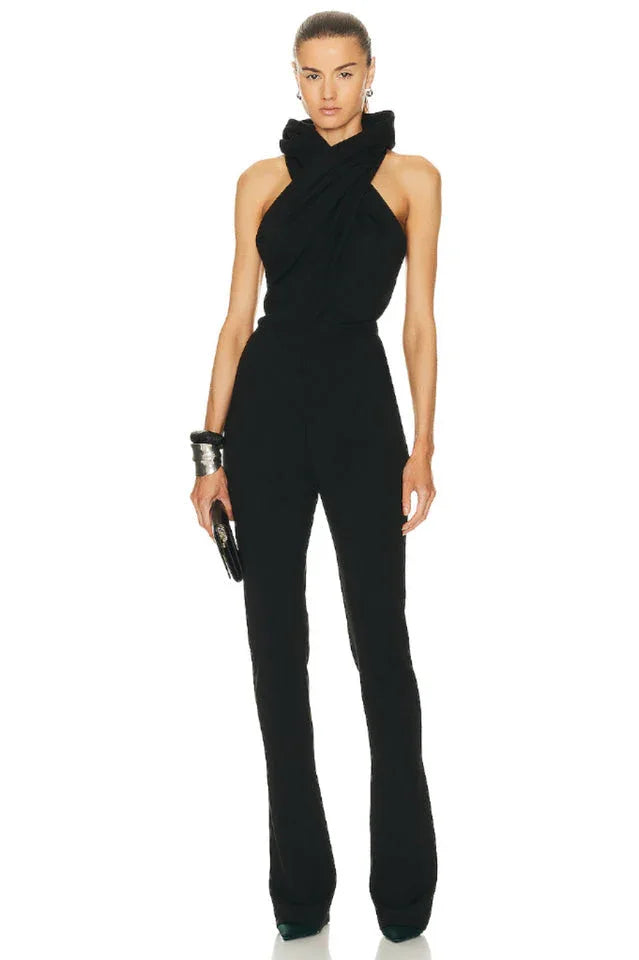 Backless Hooded Jumpsuit With Slip Pockets - TEVQA