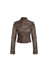 Faux leather moto jacket - View 17 | TEVQA
