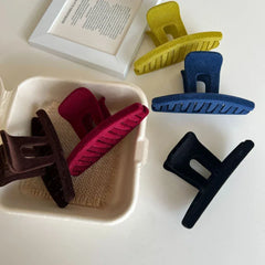 Velvet Touch Rectangular Hair Claw Clip - 4.1 Inch Minimalist Autumn Accessory - TEVQA