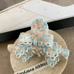 Textured Lace Bow Acetate Hair Claw (3.7 Inch) - TEVQA