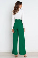 High Waist Belted Straight Leg Pants | Dress In Beauty