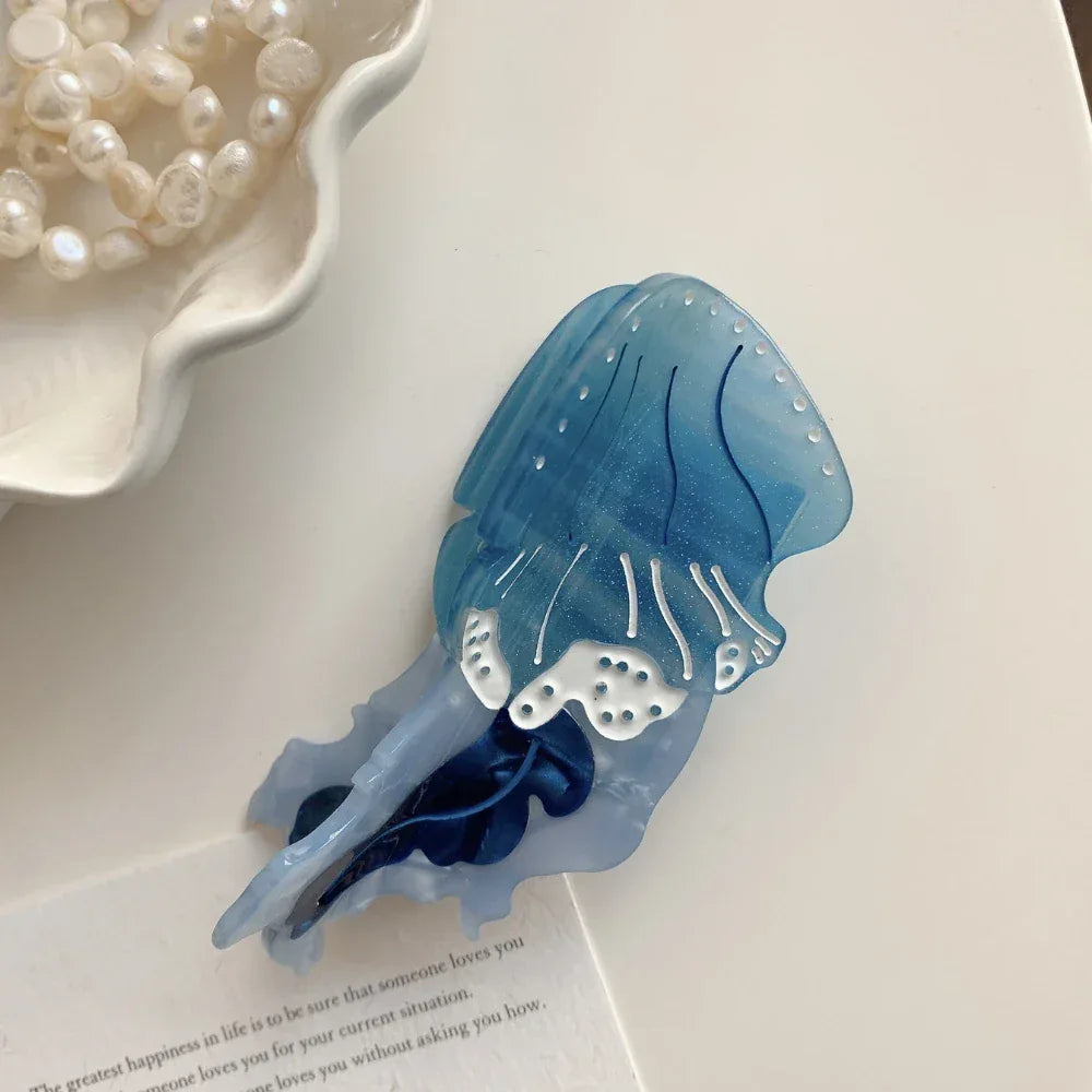Ethereal Acetate Jellyfish Hair Claw Clip - View 7 | TEVQA