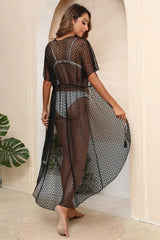 Tied Sheer Cover Up Cardigan - TEVQA