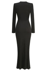 Circular Mood Stone Long Sleeve Dress - TEVQA