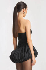 Balloon Draped Mini Dress - TEVQA