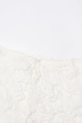 White lace button-down shirt and flared pants set - View 7 | TEVQA