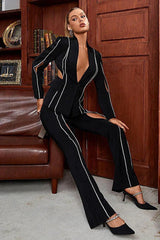 Women's Textured Blazer and Wide-Leg Pants Set - View 7 | TEVQA