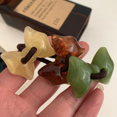 Dainty Jelly Bow Acrylic Hair Tie - 1.4 Inch Y2K Style