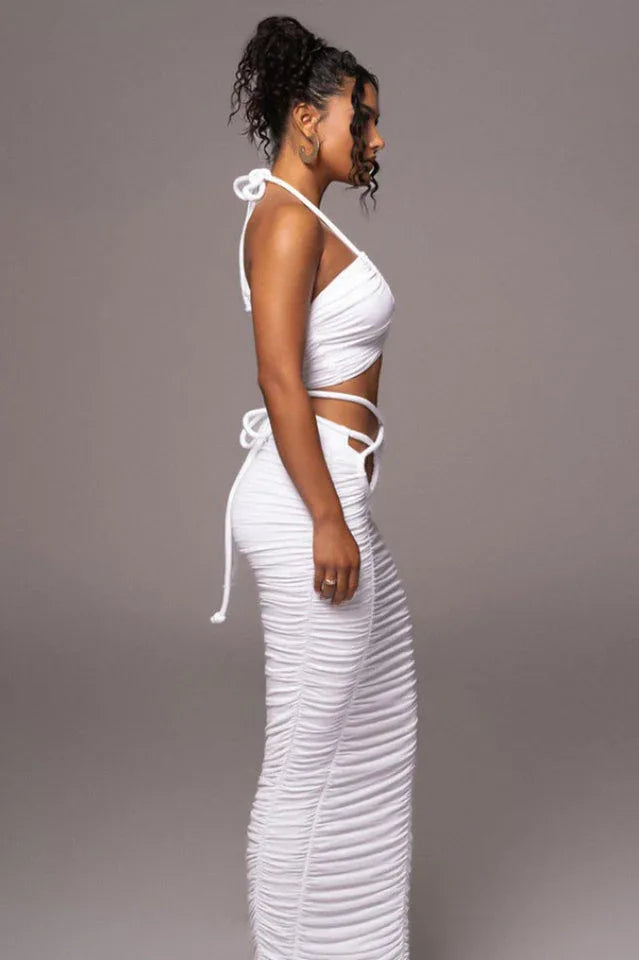 Kaitlyn Halter Maxi Dress - TEVQA