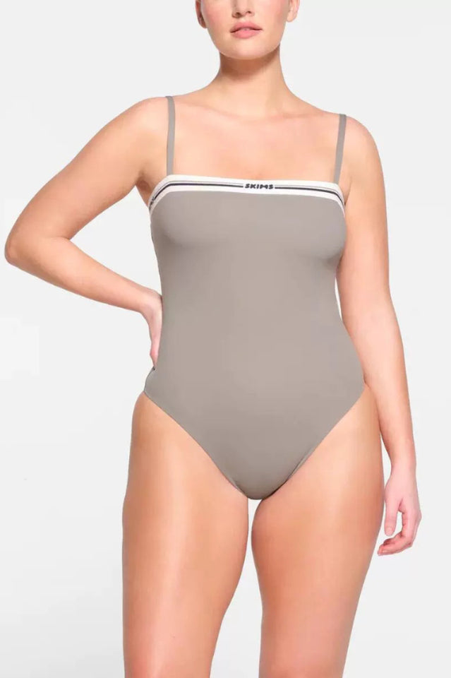 Logo Straight Neck Bodysuit | Dress In Beauty