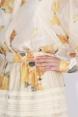 Floral Maxi Dress with Puff Sleeves - View 10 | TEVQA