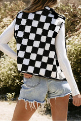 Checkerboard Sherpa Vest - View 10 | TEVQA