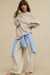 Comfy Chic Raw Seam Oversized Sweatshirt - TEVQA