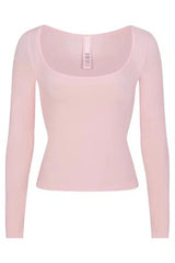 Essential Square Neck Long Sleeve Top - View 6 | TEVQA