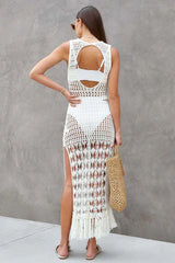Knit Maxi Cover Up Dress - View 7 | TEVQA