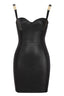 Architectural mini dress with gold panther hardware - View 8 | TEVQA