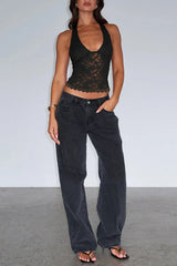 Lilac Bloom Floral Lace Halter Top - View 11 | TEVQA