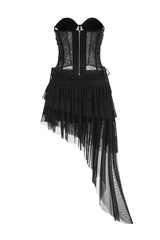 Corset top and asymmetrical ruffled skirt set - View 7 | TEVQA