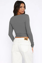 Black Button-Up Knit Top - View 11 | TEVQA