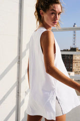 Relaxed V-neck tunic tank top - View 8 | TEVQA
